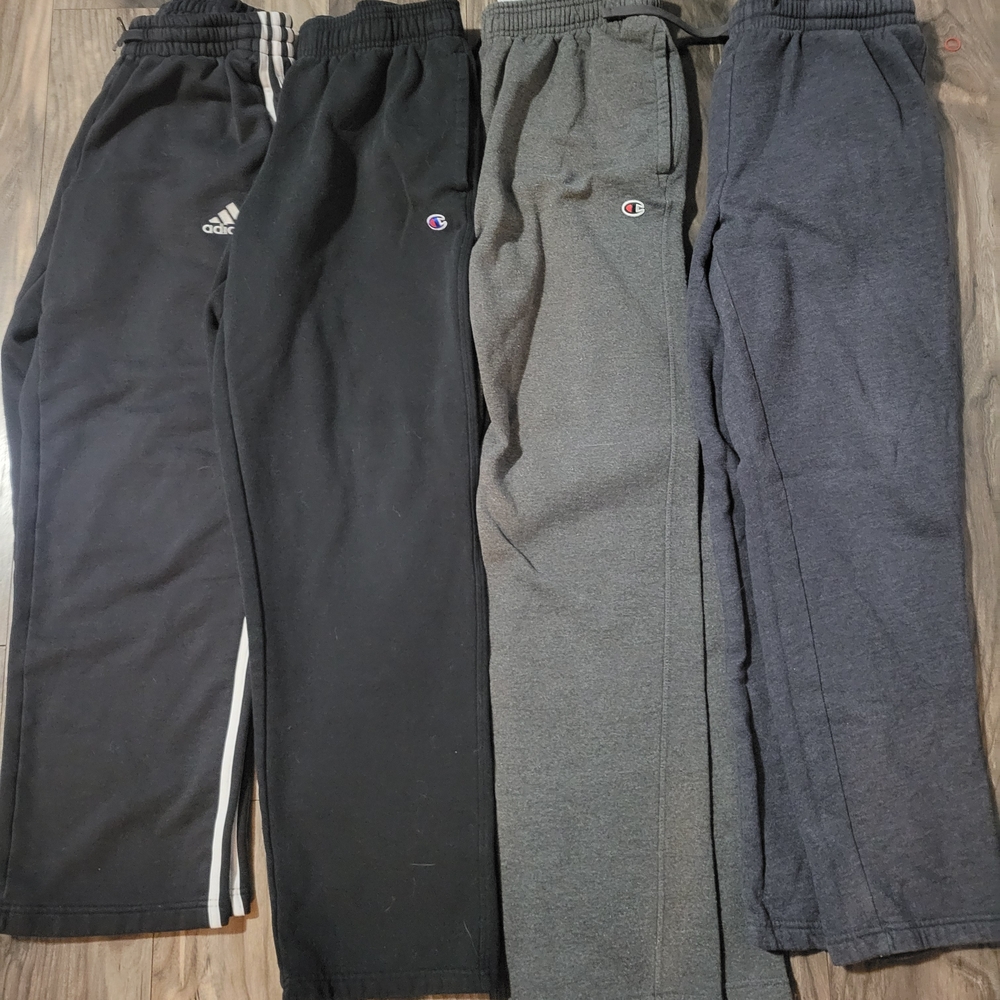 adidas Kids' Black Sweatpants with White Stripes